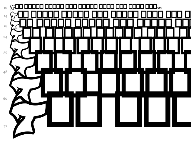 Next Ups font waterfall